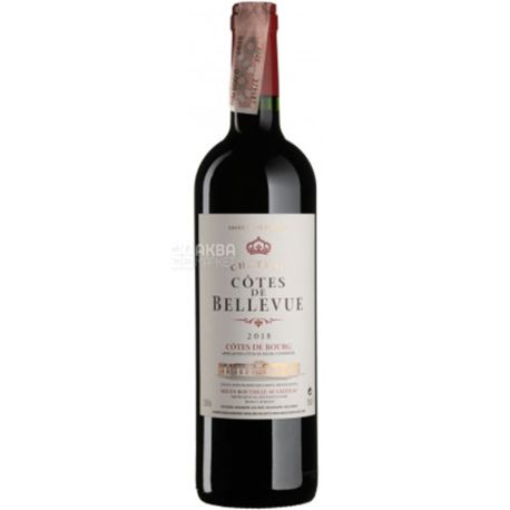 Chateau Cotes de Bellevue, 0,75 л, Вино красное сухое