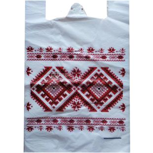 Comserv, 250 шт., Пакет-майка Орнамент, білий, 30х50 см