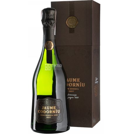 Codorniu, Jaume Codorniu Brut Gran Reserva, 0,75 л, Вино біле ігристе, брют, подарункова упаковка