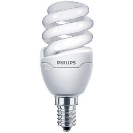 Philips, Лампа люмінесцентна, спиралеподібна, цоколь Е14, 8 W, 2700К, 220-240 V, тепле світіння, 480 Lm