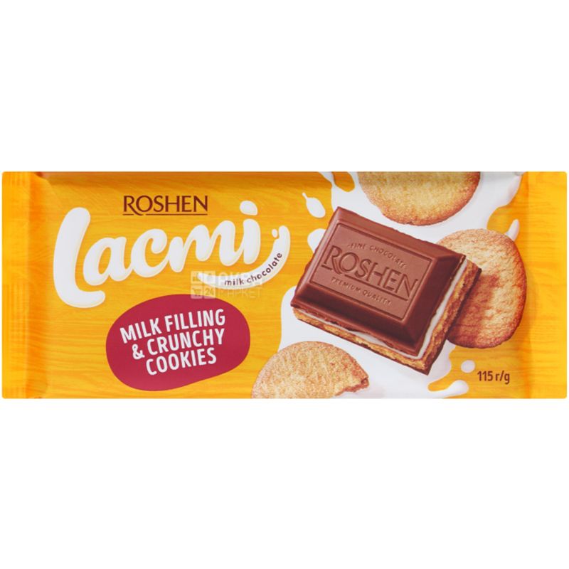 Roshen Lacmi, 115 г, Рошен, Шоколад молочный Лакми, с молочной начинкой ...