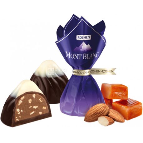 Roshen, Mont Blanc, 500 г, Рошен, Конфеты Монблан с карамелизированным миндалем