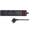 Мережевий фільтр 2Е на 3 розетки Schuko із захистом, 2 х USB 2.1А, 3G1.5 х 1.8м, чорний