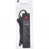 2E surge protector for 3 sockets with a switch, 2xUSBx 2.1A, 3G1.5x1.8M, black