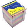 Buromax, 1000 листов, Буромакс, Бокс пластиковый прозрачный с бумагой для заметок Радуга, несклеенная,90х90 мм