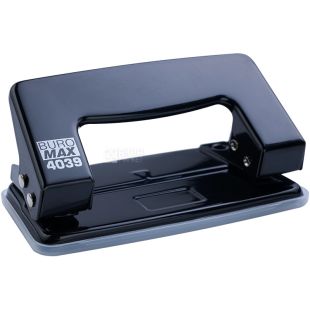 Buromax Jobmax, Дырокол металлический на 10 л, черный, 100х55х50 мм