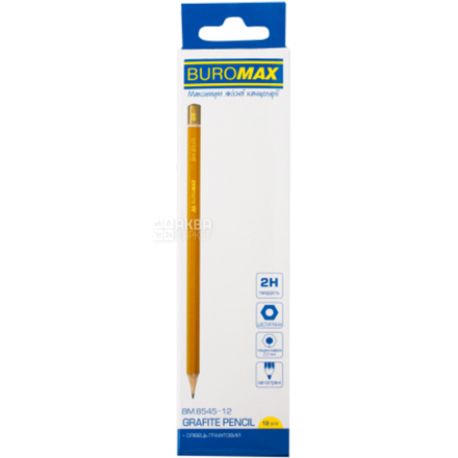 Buromax Professional B, 12 шт, Карандаш графитный, 178 мм