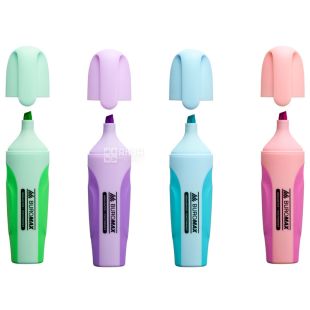 Buromax, Pastel, 4 шт., Набор текст-маркеров, с резиновыми вставками, 2-4 мм