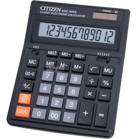 Citizen, SDC-444S, Калькулятор електронний настільний, 12 розрядів