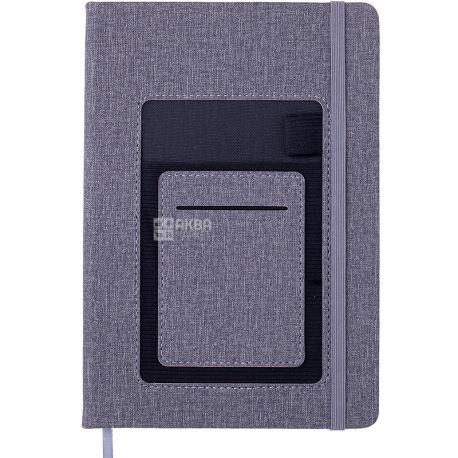 Buromax, Comfort, 96 sheets, Gray notebook, cage, A5