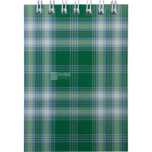 Buromax Shotlandka, 48 аркушів, Блокнот на пружині зверху в клітинку, А7, зелений