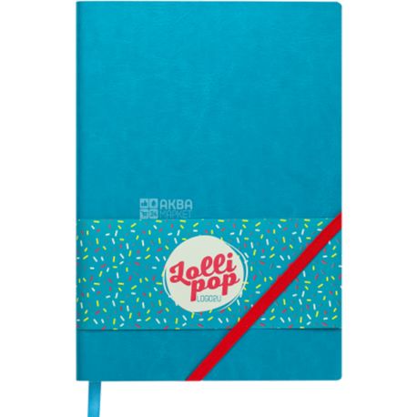 Buromax, Lollipop Logo2U, 96 sheets, Turquoise notebook, cage, А5