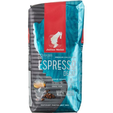 Julius Meinl Espresso Premium Decaf, 250 g, Coffee Beans, Decaffeinated, Medium Dark Roast