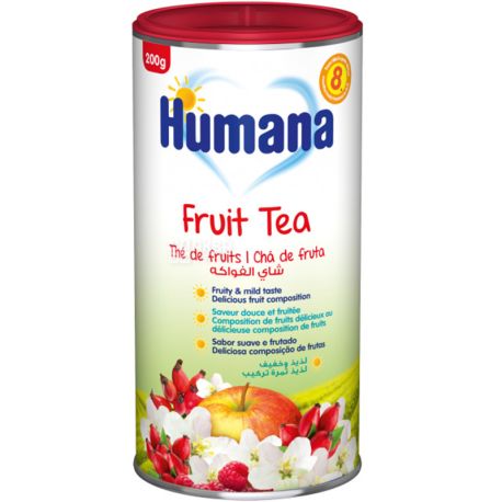 Humana, 200 г, Чай фруктовый, растворимый, с 8 месяцев