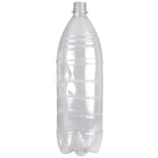 Бутель, 1,5 л, ПЕТ, з кришкою, вузьке горлечко, прозорий