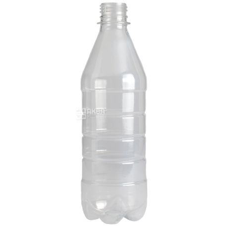Bottle, 0.5 L, PET, with cap, narrow neck, clear