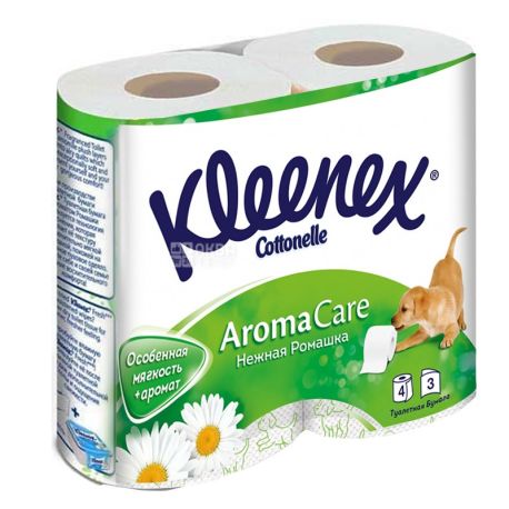 Kleenex Aroma Care, 4 рул., Туалетная бумага Клинекс Арома Кеа, 3-х слойная