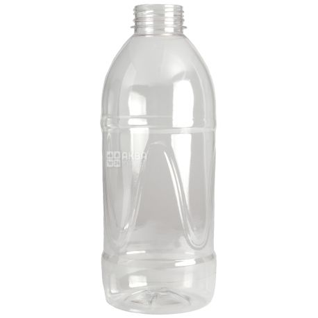 Bottle, 1 L, PET, with cap, wide neck, clear