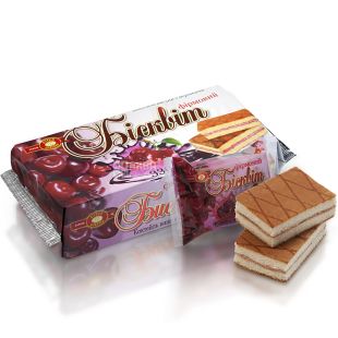 ХБФ, Фирменный Коктейль, 330 г, Бисквит с вишнево-сливочной начинкой