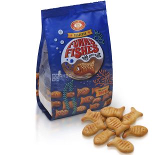 ХБФ, Funny fishes, 180 г, Печиво крекер Рибки, з морською сіллю