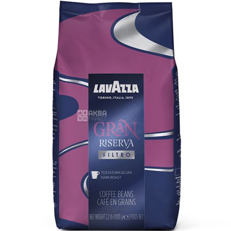 Lavazza, Gran Riserva Filtro, 1 кг, Кава Лавацца темного обсмаження, в зернах