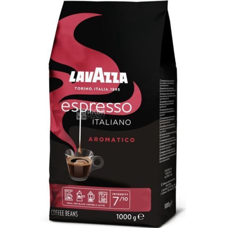 Lavazza, Espresso Italiano Aromatico, 1 кг, Кава Лавацца середнього обсмаження, в зернах