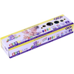 Zibi, Baby Line, 4 кольори по 30 мл, Фарби пальчикові