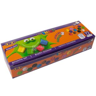 Zibi, 12 кольорів, Фарби гуашеві, з кісточкою