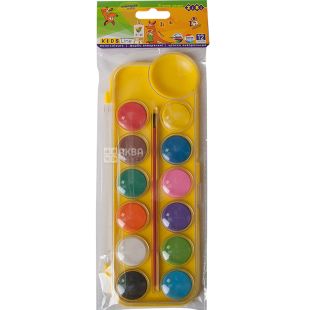 Zibi, 12 цветов, Краски акварельные, с кисточкой