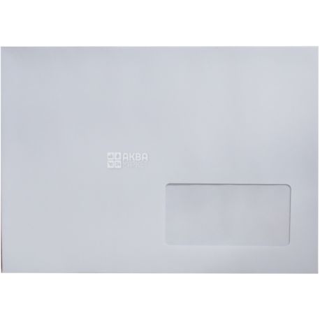 Envelope C5 (162х229 mm) white 100 pcs., With a tear-off tape and a window
