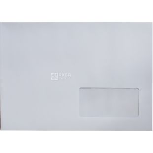 Конверт С5 (162х229 мм) белый 100 шт., с отрывной лентой и окном