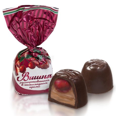 HBF, 1 kg, Cherry candies, alcohol-coated in chocolate cream