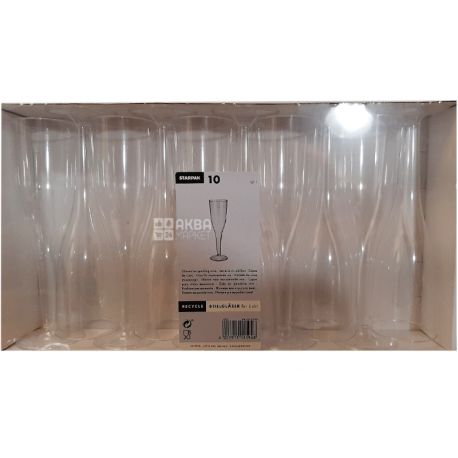 Starpak, 10 pcs, Champagne glasses, glass-like, 100 ml