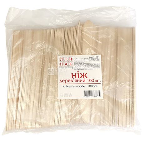 Linpac, 100 шт, Нож деревянный, 16 см