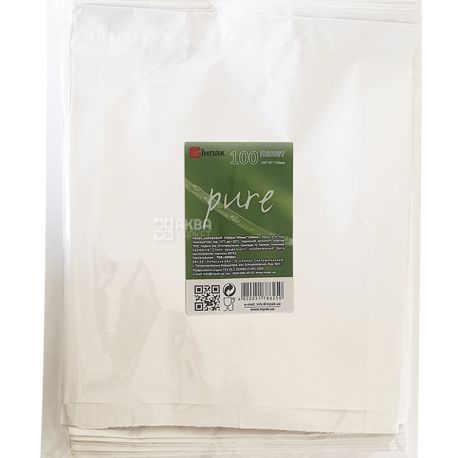 Linpak, 100 шт., Пакеты бумажные, белые, 200 х 230 мм