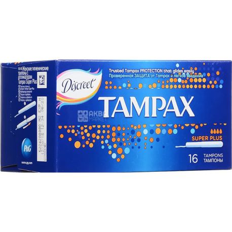 Tampax Pearl Super Plus, Tampons with an applicator, 4 drops, 16 pcs., Cardboard