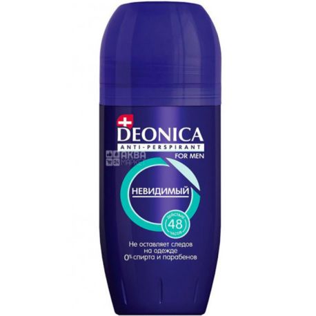 Deonica, For Men, Невидимий, 50 мл, Антиперспірант кульковий, для чоловіків
