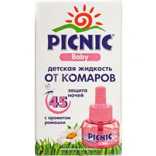 Picnic, Baby, 30 мл, Средство с жидкостью от комаров, на 45 ночей