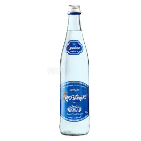 Truskavets, 0.5 l, lightly carbonated water, Naftusia, glass, glass