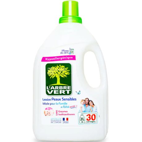 L'Arbre Vert, Sensitive Skin, 2 L, Liquid Laundry Detergent, Phosphate Free