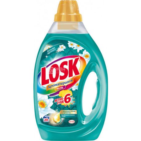 Losk, Колор Ароматерапия, Балийский лотос и лилия, 1 л, Гель для стирки, бесфосфатный