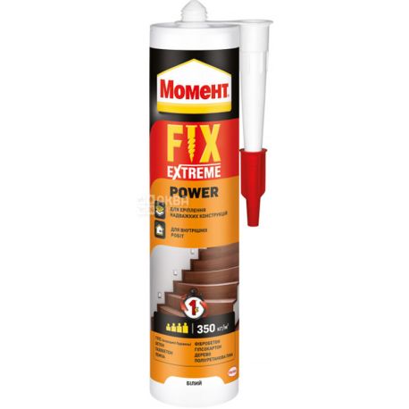 Момент, FIX Extreme Power, 385 г, Клей монтажный, универсальный, белый