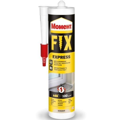 Момент, FIX Power, 375 г, Клей монтажный, универсальный, бежевый