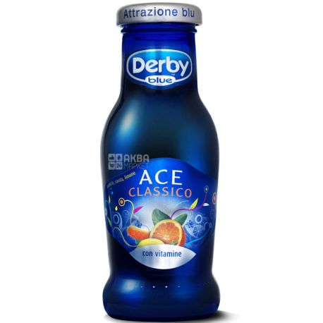 Derby Blue, Ace classico con vitamine, 0,2 л, Дерби Блу, Сок натуральный, Мультифрукт, стекло 