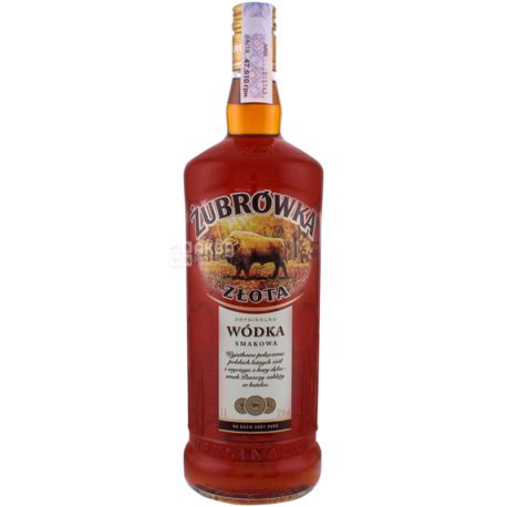 Zubrowka, Zlota, 1 л, Настойка Зубровка, на травах - купить Водка