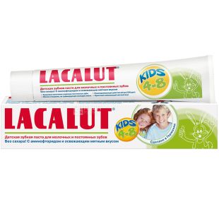 Lacalut Kids, 50 мл, Зубная паста, Тщательная чистка, детская, от 4 до 8 лет