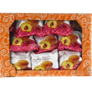 Жако, 1 кг, Кекси з вишневою начинкою, в індивідуальній упаковці