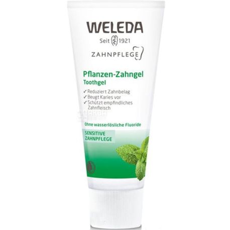 Weleda, 75 мл, Зубной гель для чувсвительных десен, на травах, органический