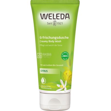 Weleda, 200 мл, Гель для душу, освіжаючий, цитрусовий