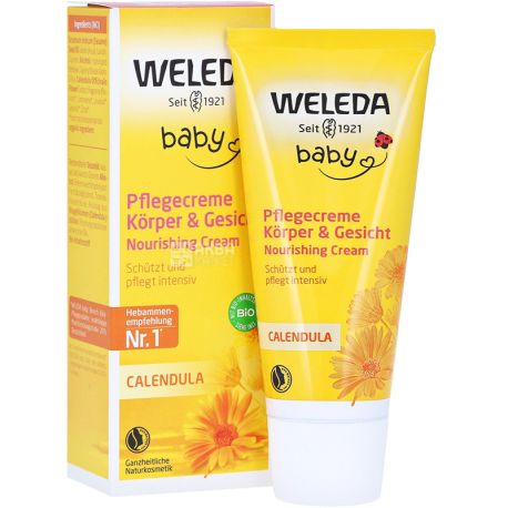 Weleda, Calendula Pflegecreme, 75 мл, Крем детский, питательный, с календулой